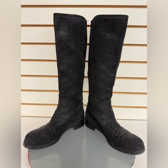 Jimmy Choo Doreen Rugged‎ Suede Knee High Zipper Detail Boots  Black 38.5/8.5 - Picture 8 of 12